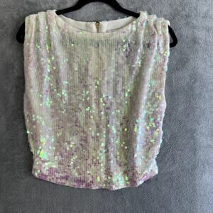 Pilcro Anthropologie Sweater Vest Women's XS Sequin Cashmere Holiday Festive